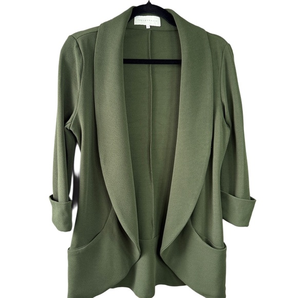 French Mauve | Melani Knit Open Front Tunic Blazer Size Medium - Picture 2 of 8